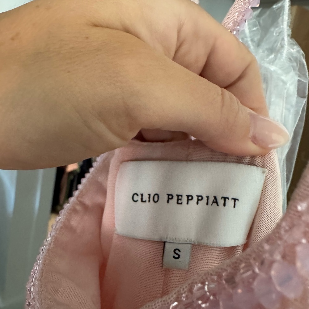 Clio Peppiatt Embellished stretch-mesh mini dress, baby pink - Picture 8 of 11